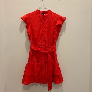 Who What Wear Red Linen Dress